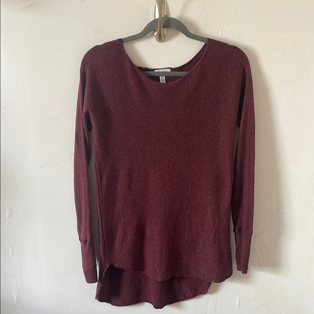 Susina Burgundy Long Sleeve Top